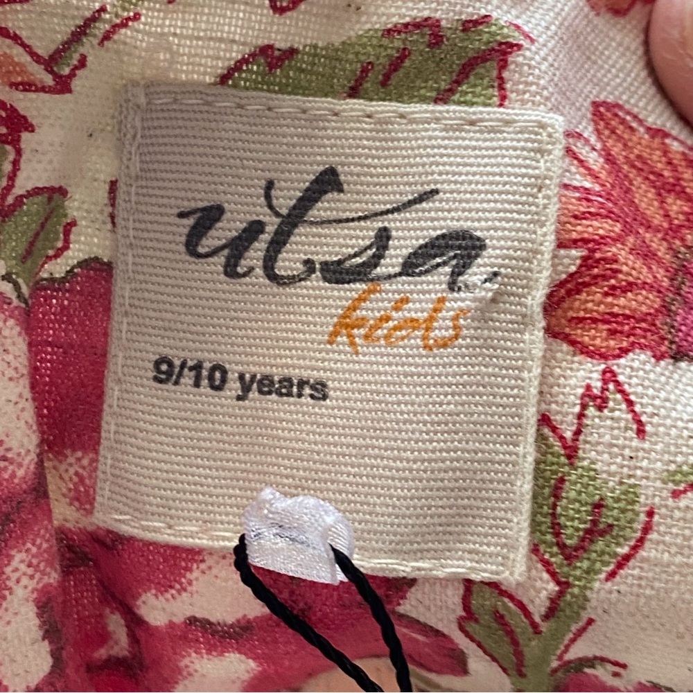 Utsa Kids Floral Lace Sleeve Dress Girls Size 9/10 Pink Boho Cottagecore - Picture 8 of 15